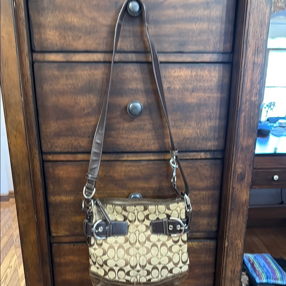 Brown Patterned Shoulder Bag